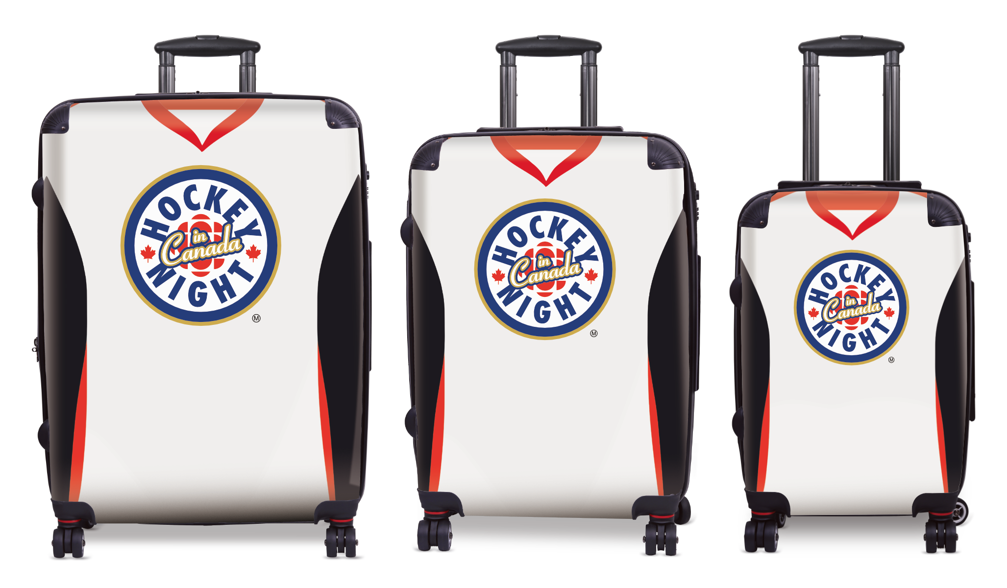 Hockey Night In Canada Luggage - Classic Logo and White Ottawa Sweater Design Officially Licensed