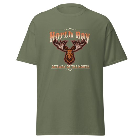 Canadian City T-Shirt, North Bay, Ontario, Moose Design, Gateway of the North, Men's T-Shirt