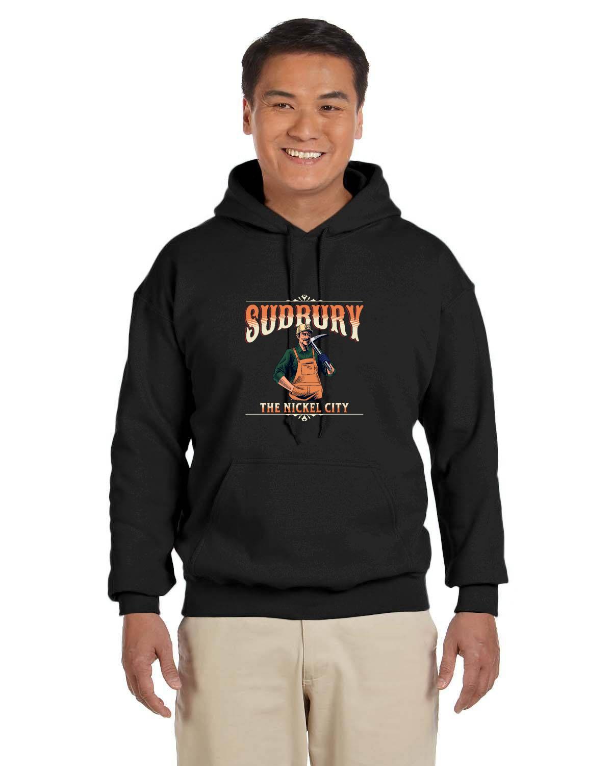 Canadian City Hoodie, Sudbury, Ontario, Miner Design, The Nickel City, Men's Hoodie H1