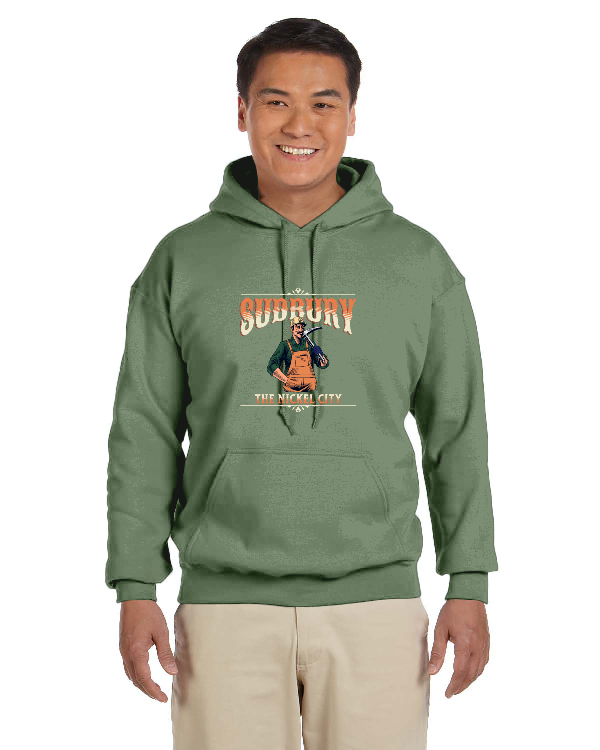 Canadian City Hoodie, Sudbury, Ontario, Miner Design, The Nickel City, Men's Hoodie H1