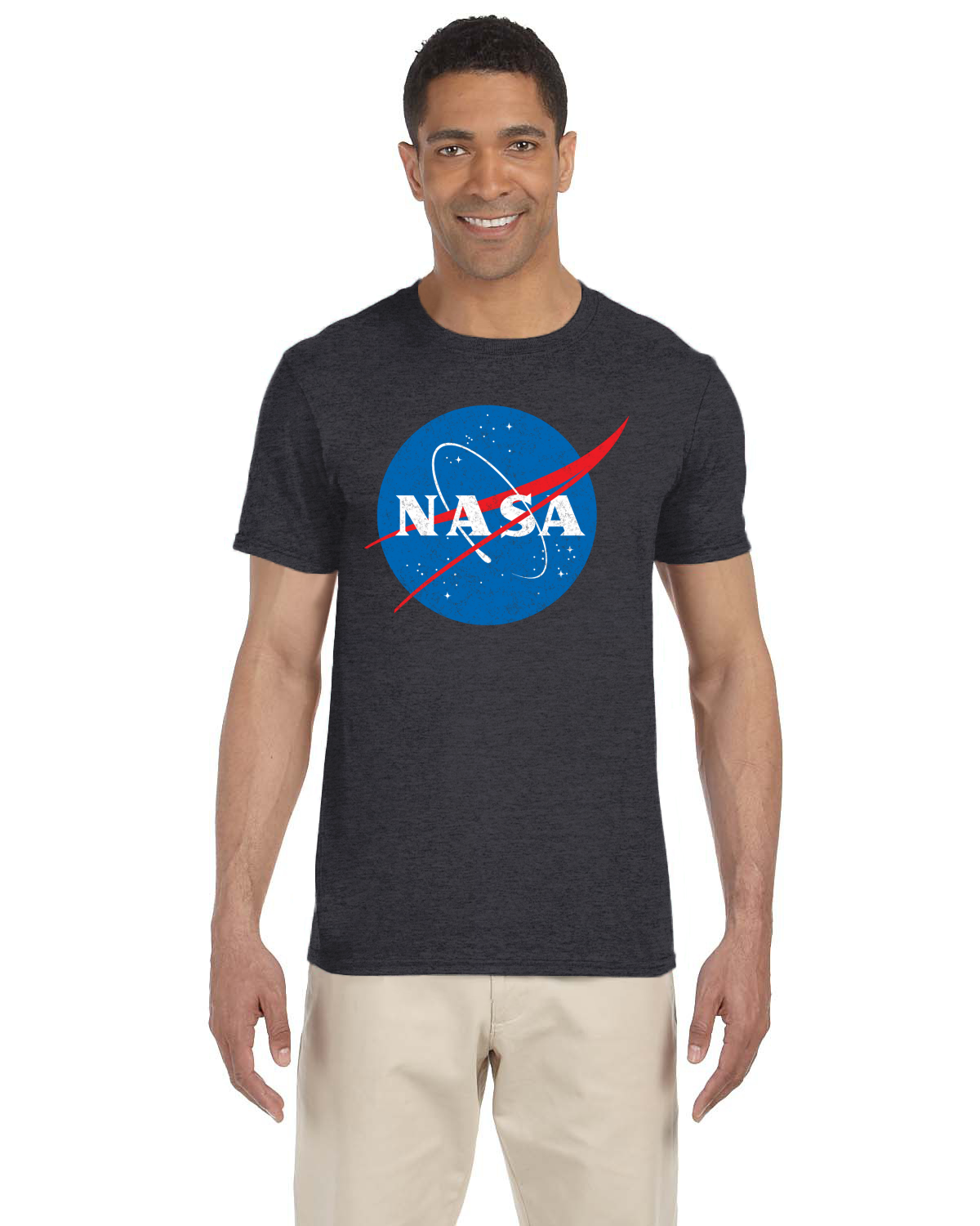 NASA Meatball Distressed Logo Men's T-Shirt: Official Space Agency Graphic Tee