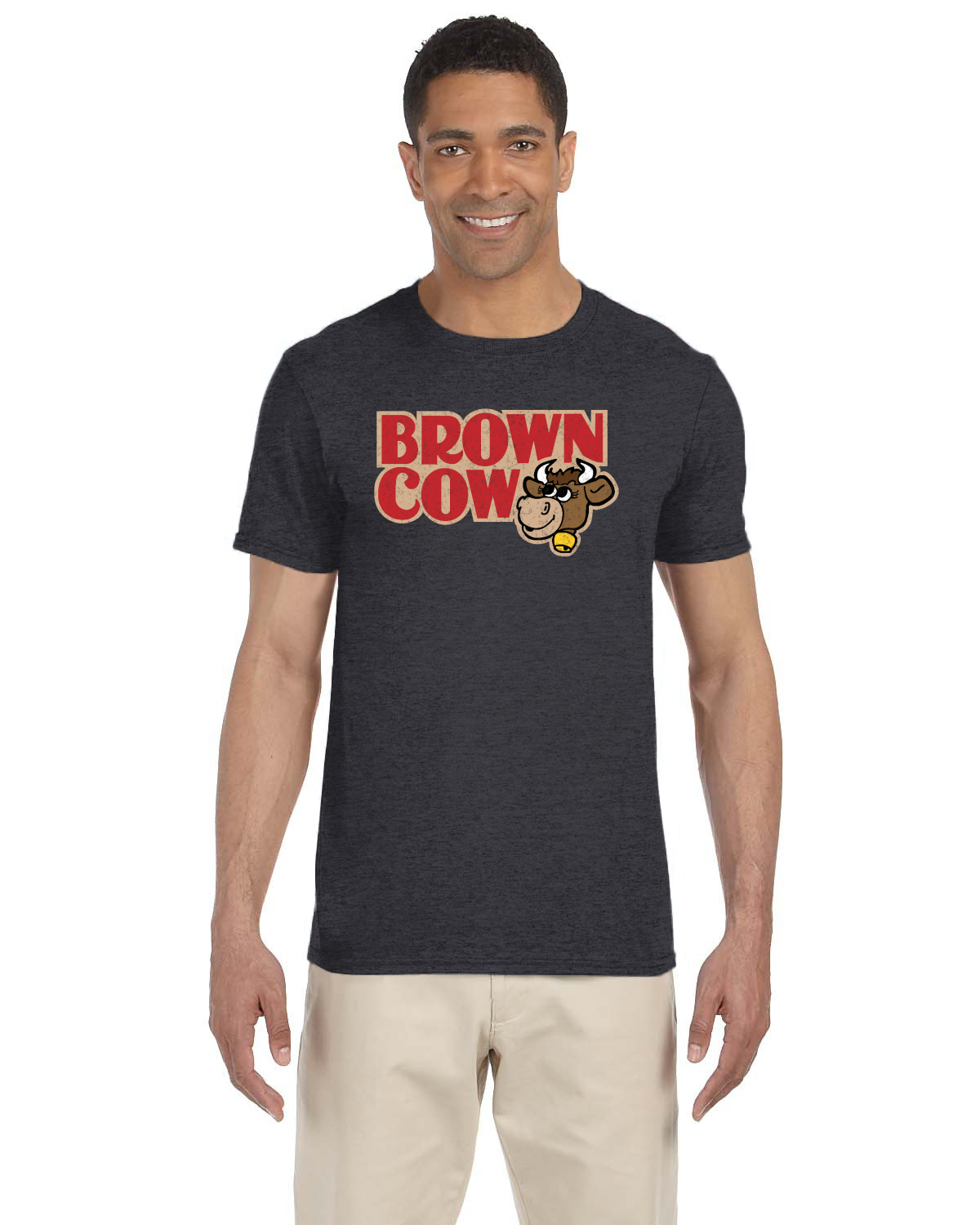 Brown Cow Chocolate Syrup Distressed Logo Canadian Nostalgia T-Shirt