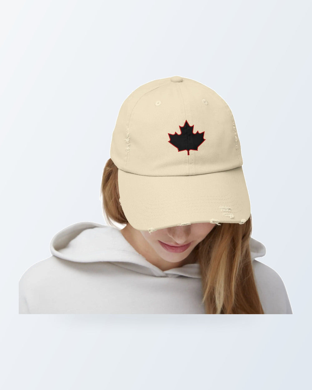 Maple Stick Distressed Hockey Cap – Retro Canadian Style