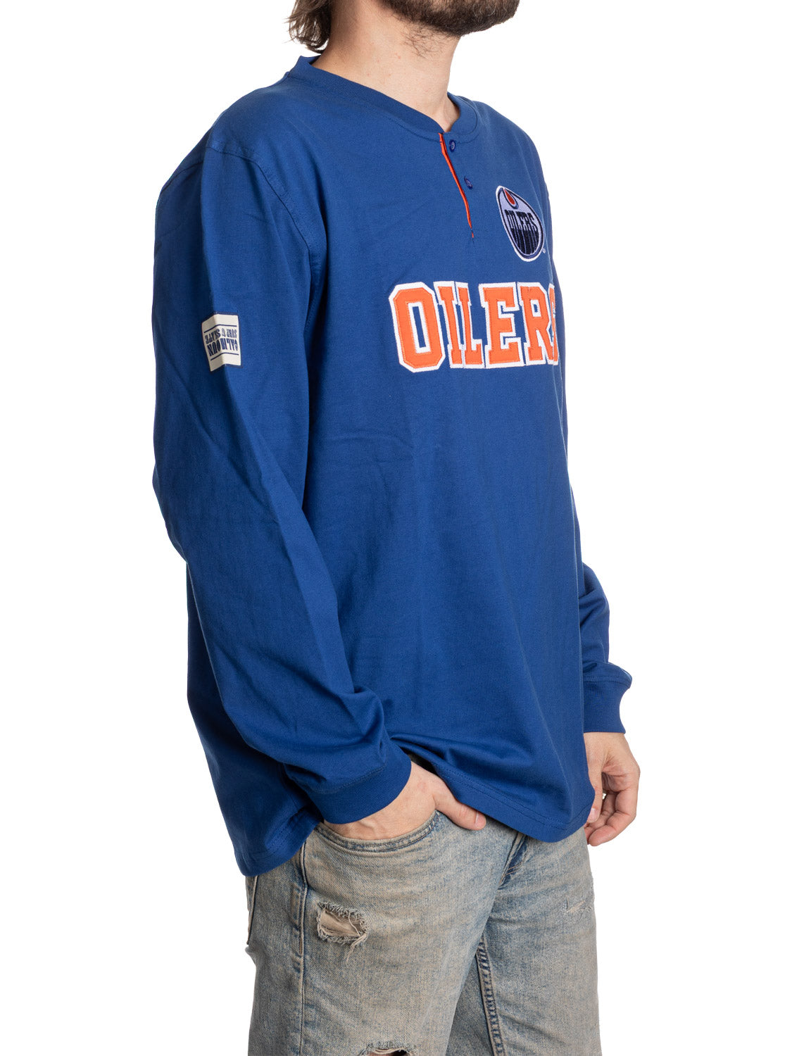 Edmonton Oilers Long Sleeve Henley- Presale