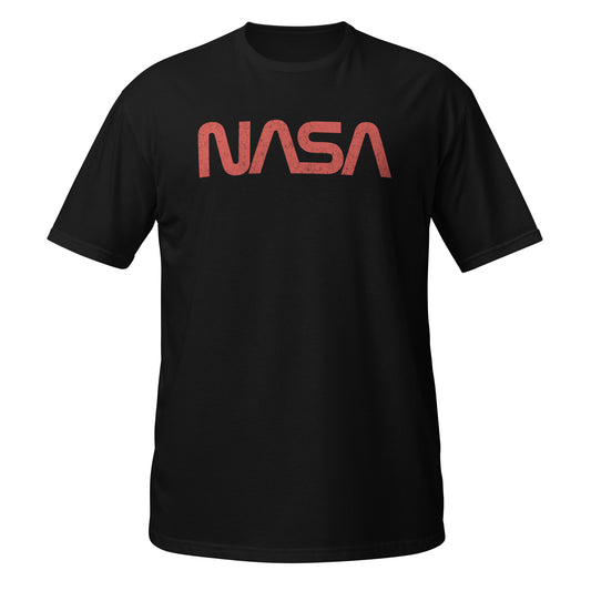 NASA Worm Distressed Logo Men's T-Shirt: Official Space Agency Graphic Tee