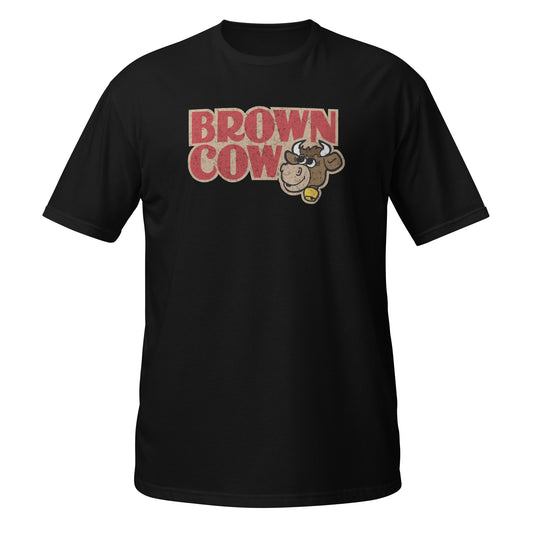 Brown Cow Chocolate Syrup Distressed Logo Canadian Nostalgia T-Shirt