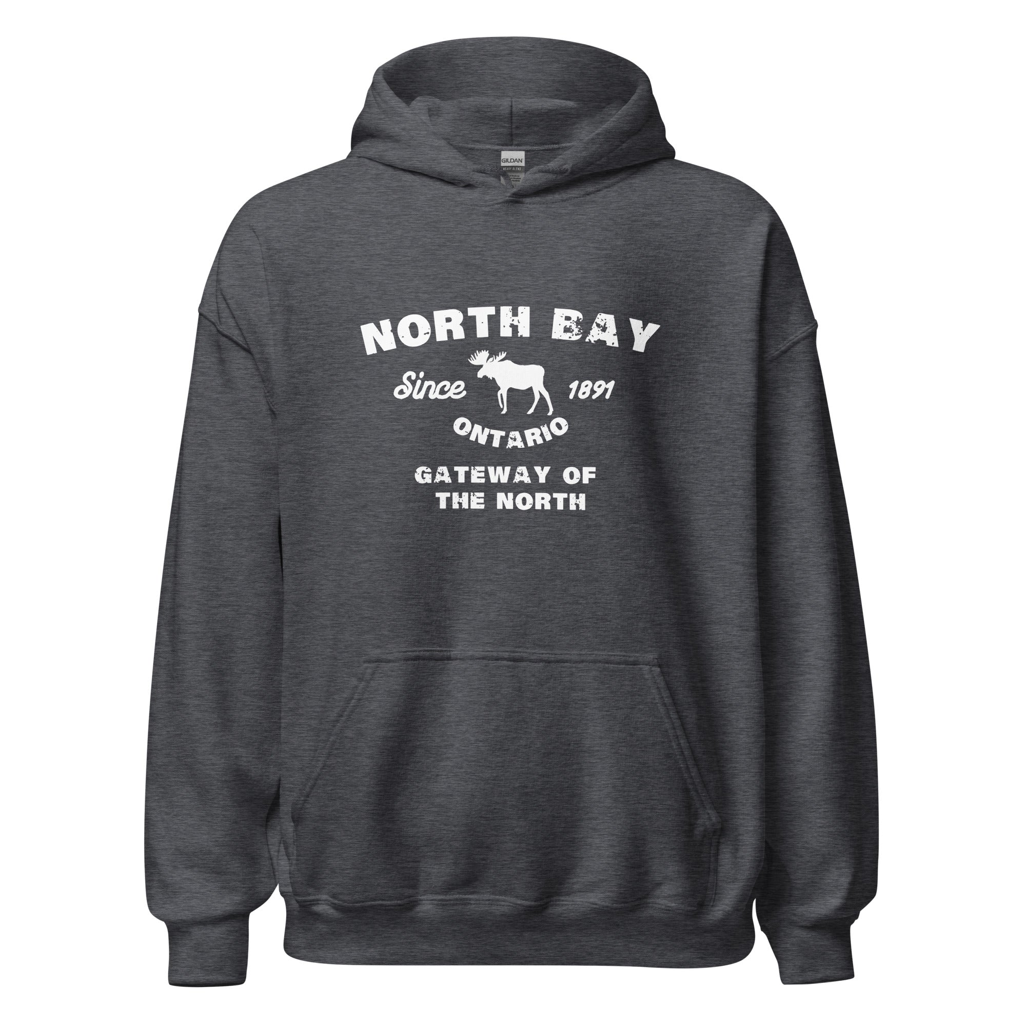 Canadian City Hoodie, North Bay, Ontario, Moose Design, Gateway of the North, Men's Hoodie