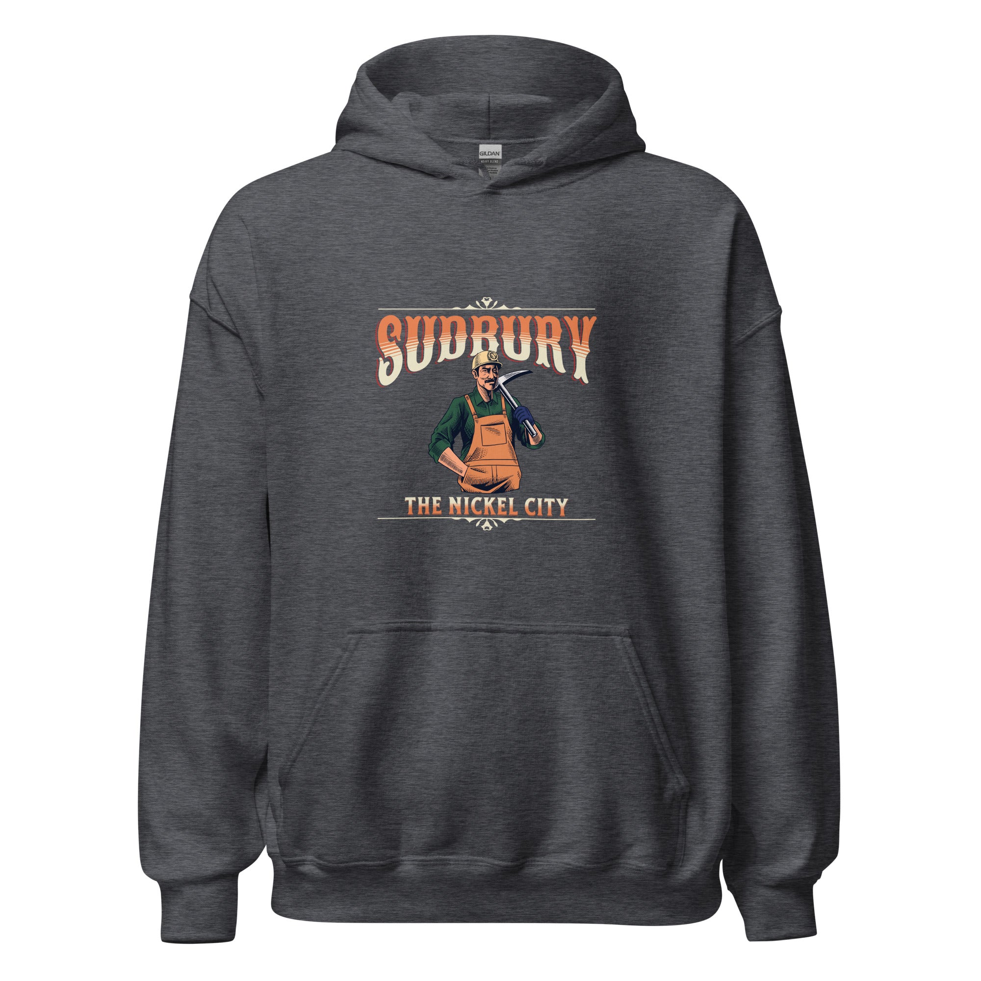 Canadian City Hoodie, Sudbury, Ontario, Miner Design, The Nickel City, Men's Hoodie H1