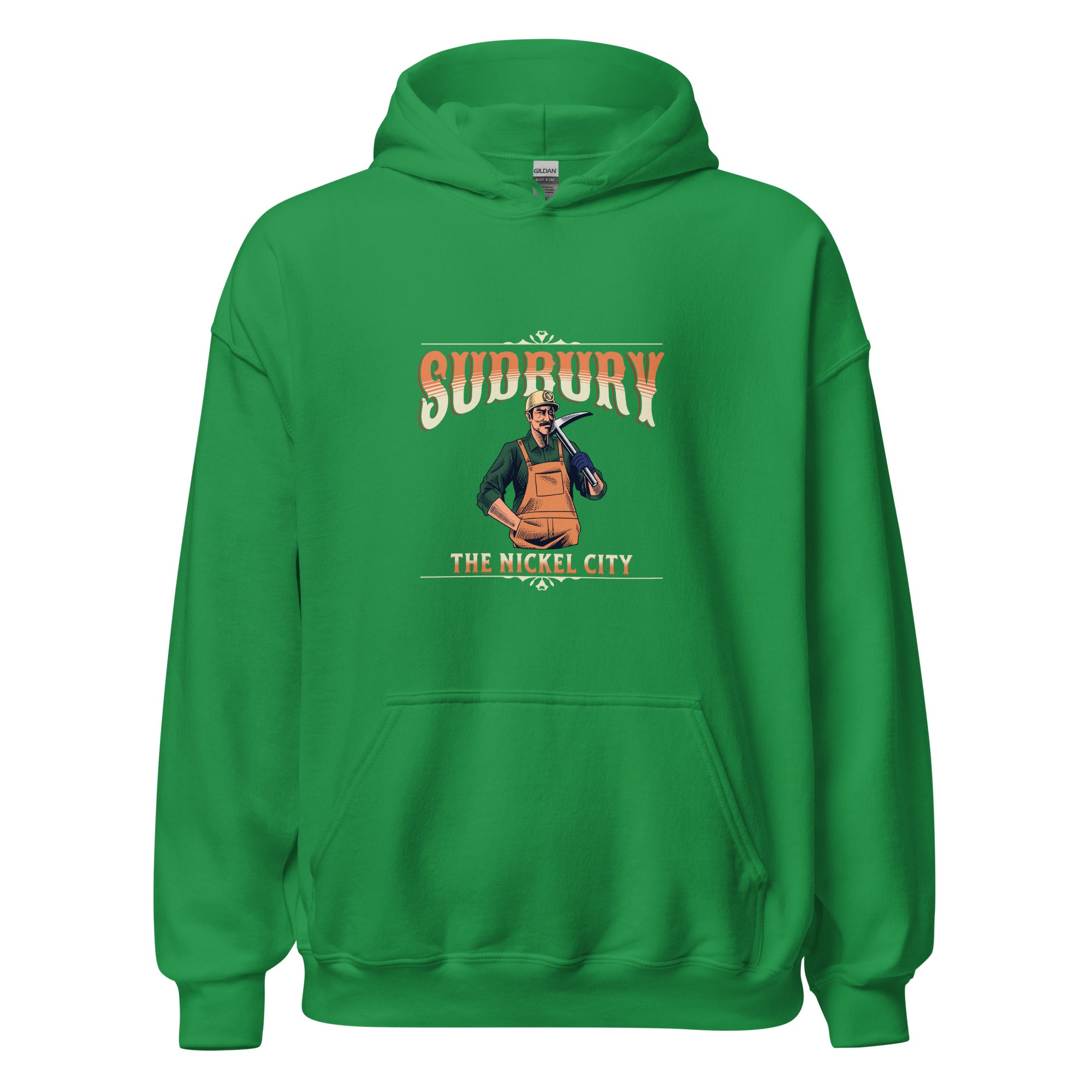 Canadian City Hoodie, Sudbury, Ontario, Miner Design, The Nickel City, Men's Hoodie H1