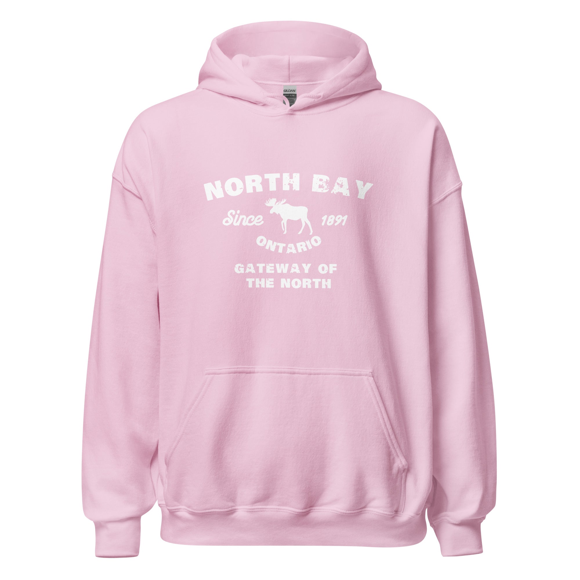 Canadian City Hoodie, North Bay, Ontario, Moose Design, Gateway of the North, Men's Hoodie