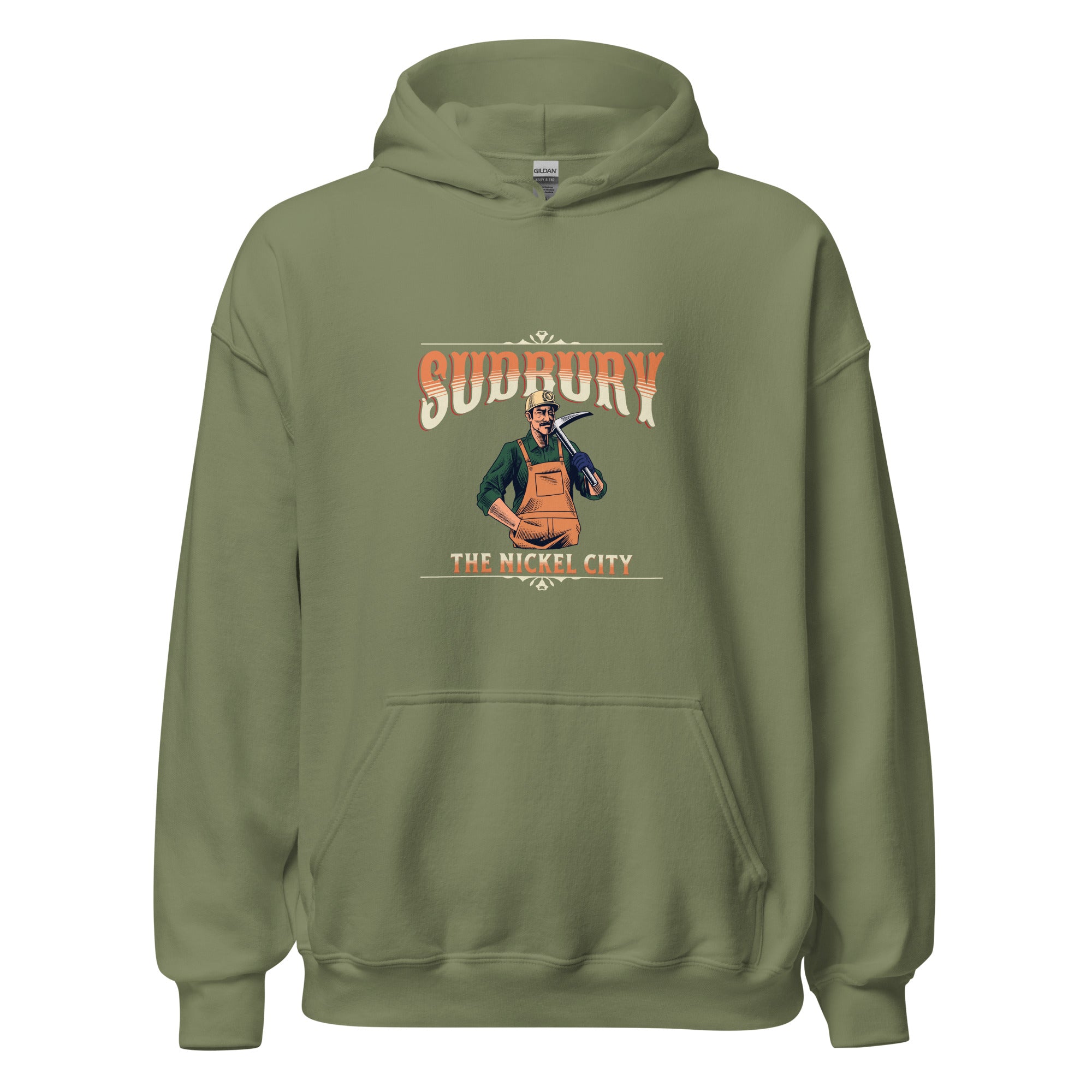 Canadian City Hoodie, Sudbury, Ontario, Miner Design, The Nickel City, Men's Hoodie H1